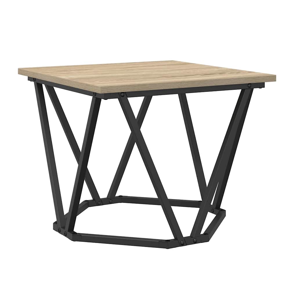 Coffee Table 3 Piece Set Engineered Wood & Steel Industrial Living Room Old Wood