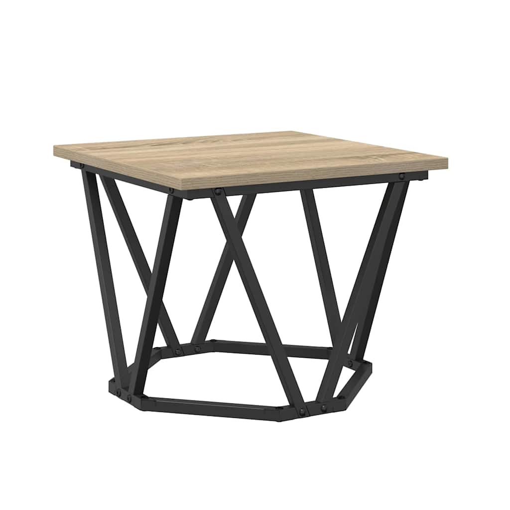 Coffee Table 3 Piece Set Engineered Wood & Steel Industrial Living Room Old Wood
