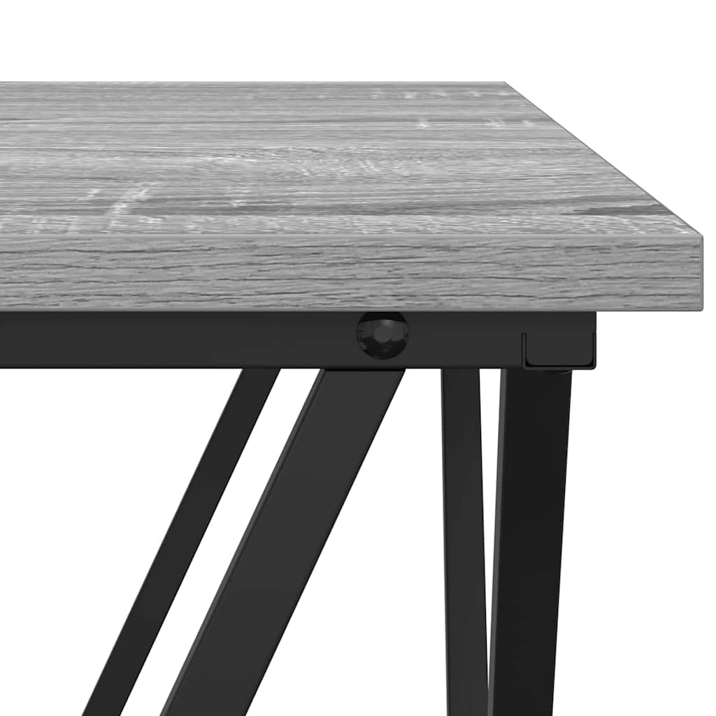 Coffee Table 3 Pcs Engineered Wood And Steel