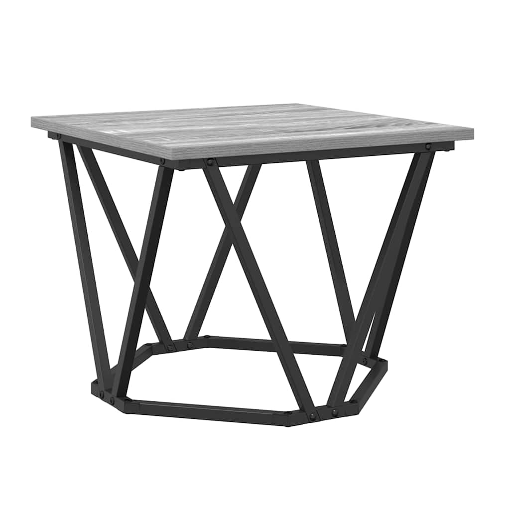 Coffee Table 3 Pcs Engineered Wood And Steel
