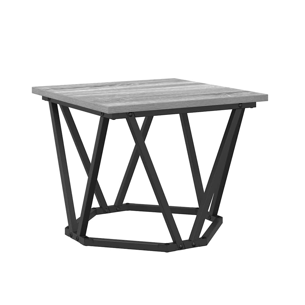 Coffee Table 3 Pcs Engineered Wood And Steel