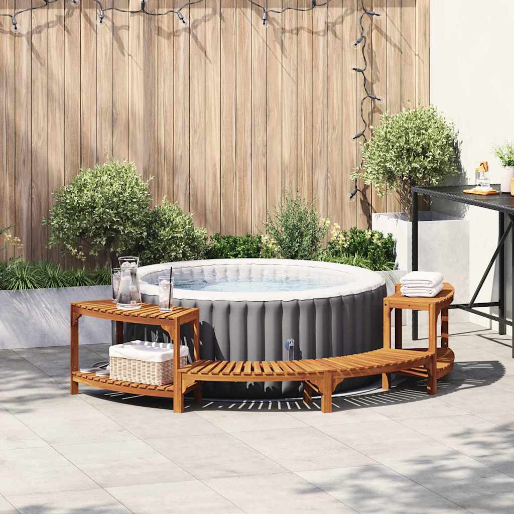 Pool & Spa Accessories Half Round Hot Tub Surround Brown Enclosure Outdoor Garde