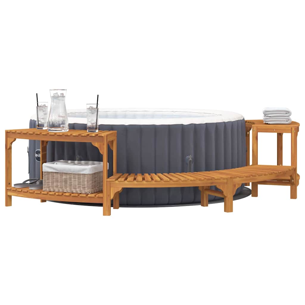 Pool & Spa Accessories Half Round Hot Tub Surround Brown Enclosure Outdoor Garde