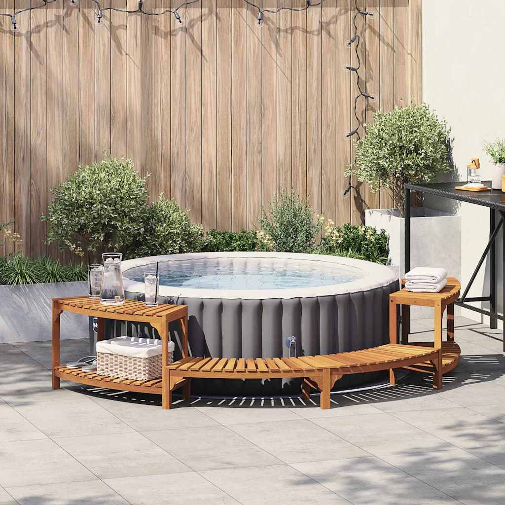 Pool & Spa Accessories Half Round Hot Tub Surround Brown Enclosure Outdoor Garde