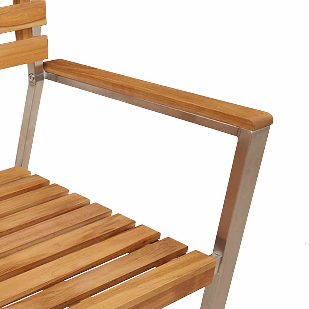 Garden Chair 2 Pcs Oil Natural Solid