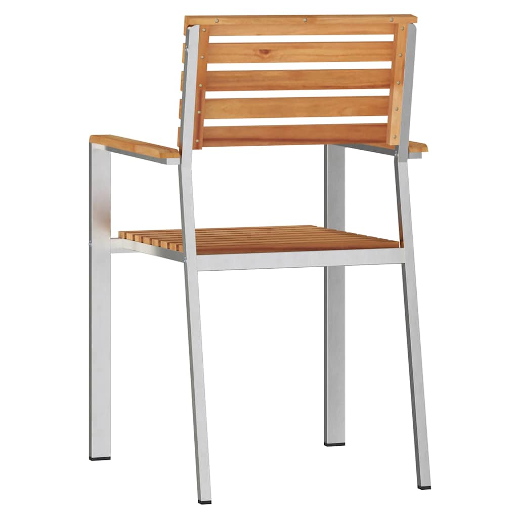 Garden Chair 2 Pcs Oil Natural Solid
