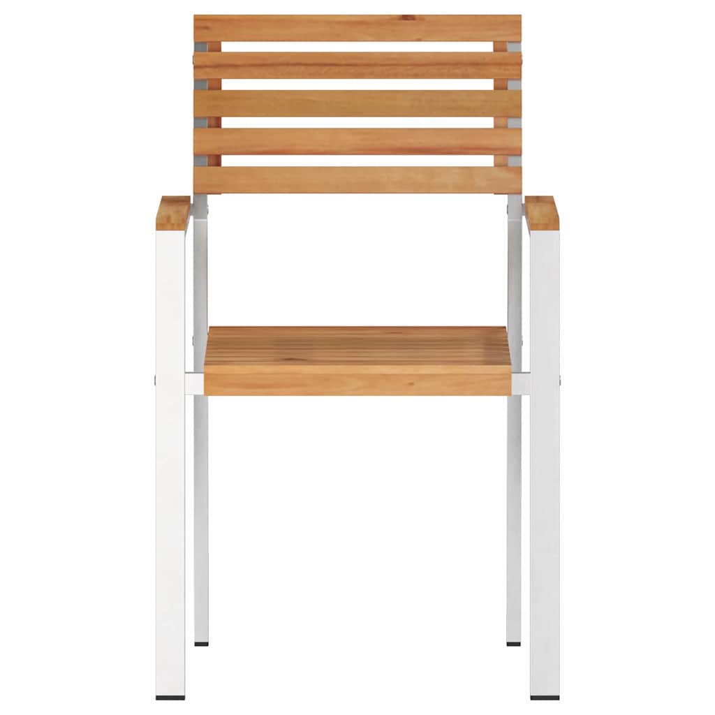 Garden Chair 2 Pcs Oil Natural Solid