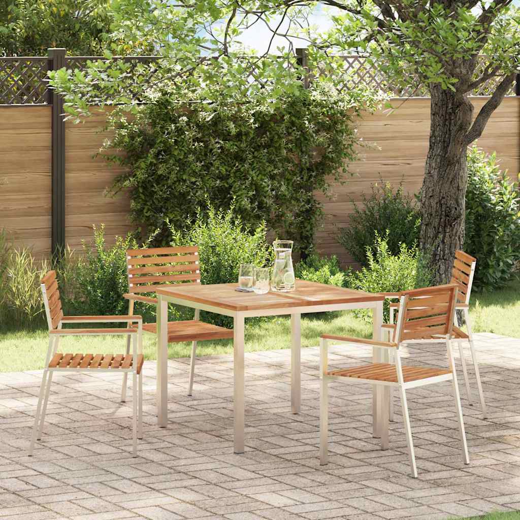 Garden Chair 2 Pcs Oil Natural Solid