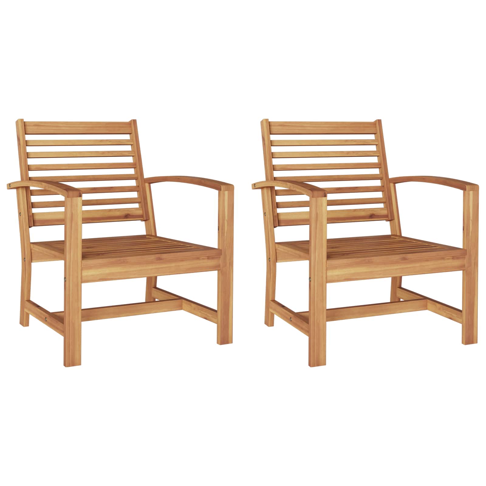 Chair 2 Piece Brown 65 X 60 X 76.5 Cm Solid Teak Wood