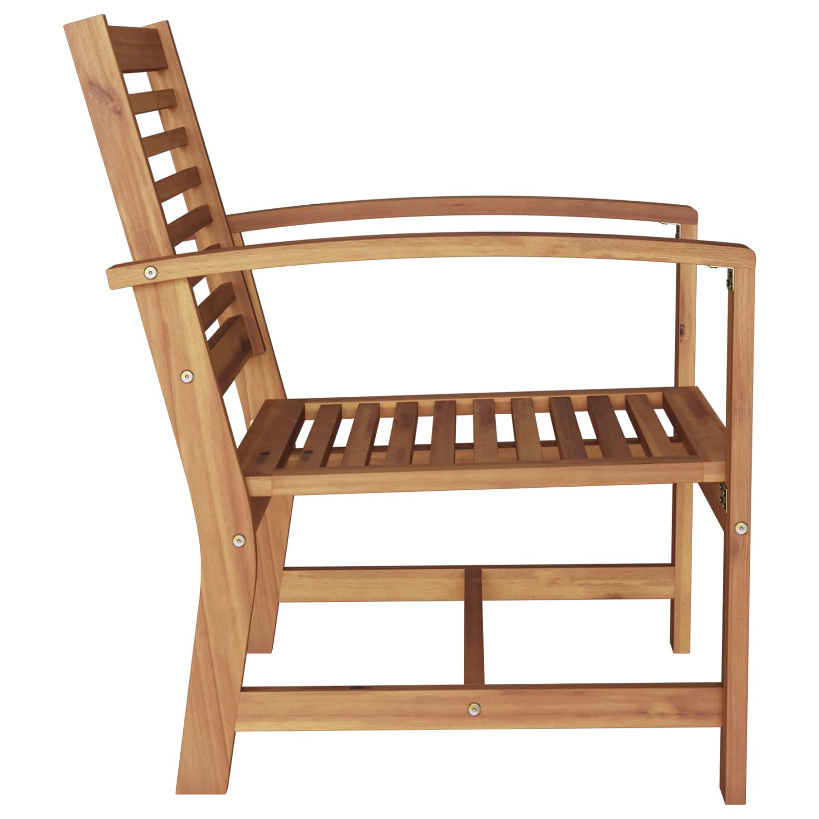 Chair 2 Piece Brown 65 X 60 X 76.5 Cm Solid Teak Wood
