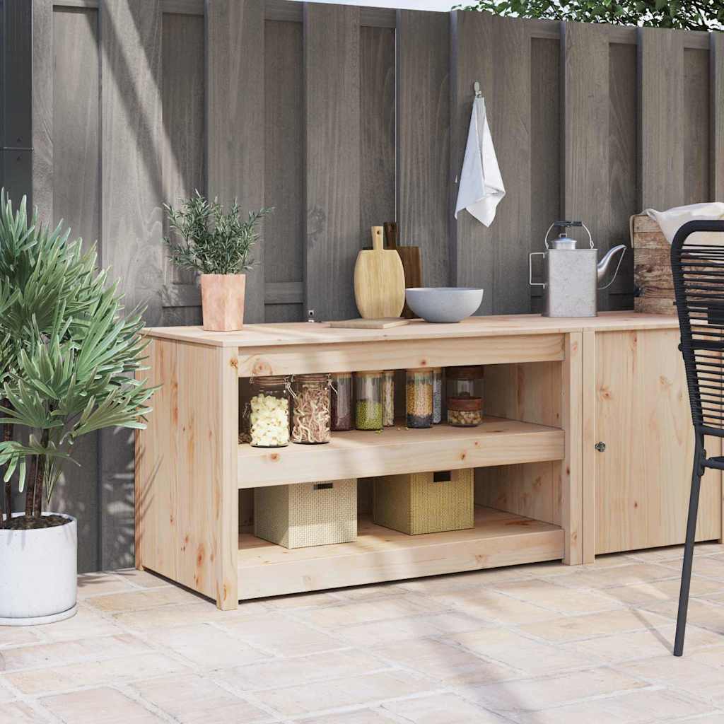 Kitchen Cabinet Meppel White 106 X 55 X 64 Cm Solid Pine Wood