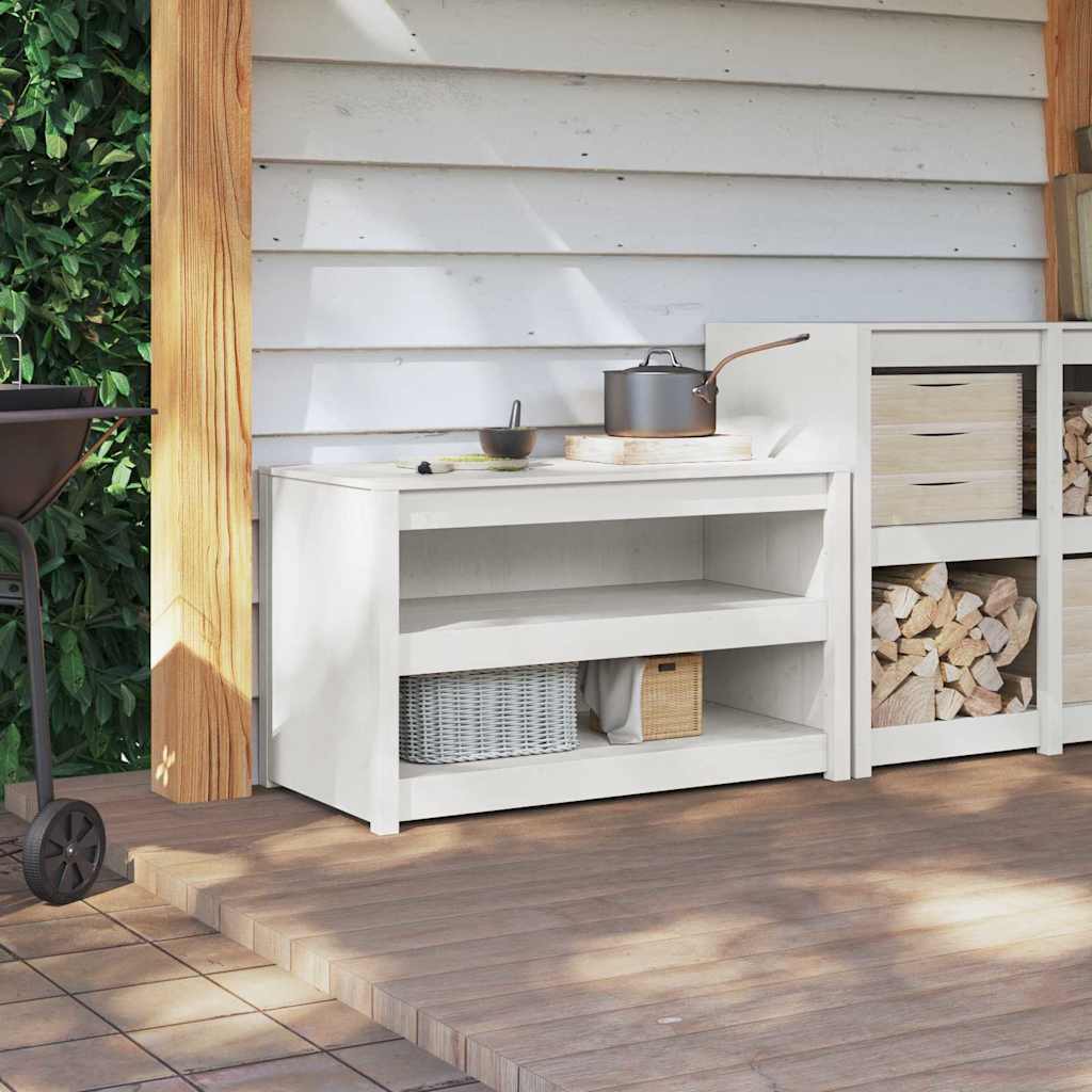 Kitchen Cabinet Meppel White 106 X 55 X 64 Cm Solid Pine Wood