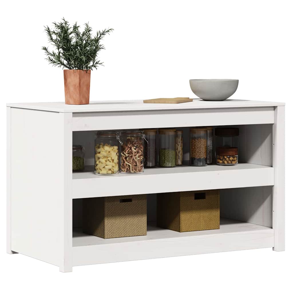 Kitchen Cabinet Meppel White 106 X 55 X 64 Cm Solid Pine Wood