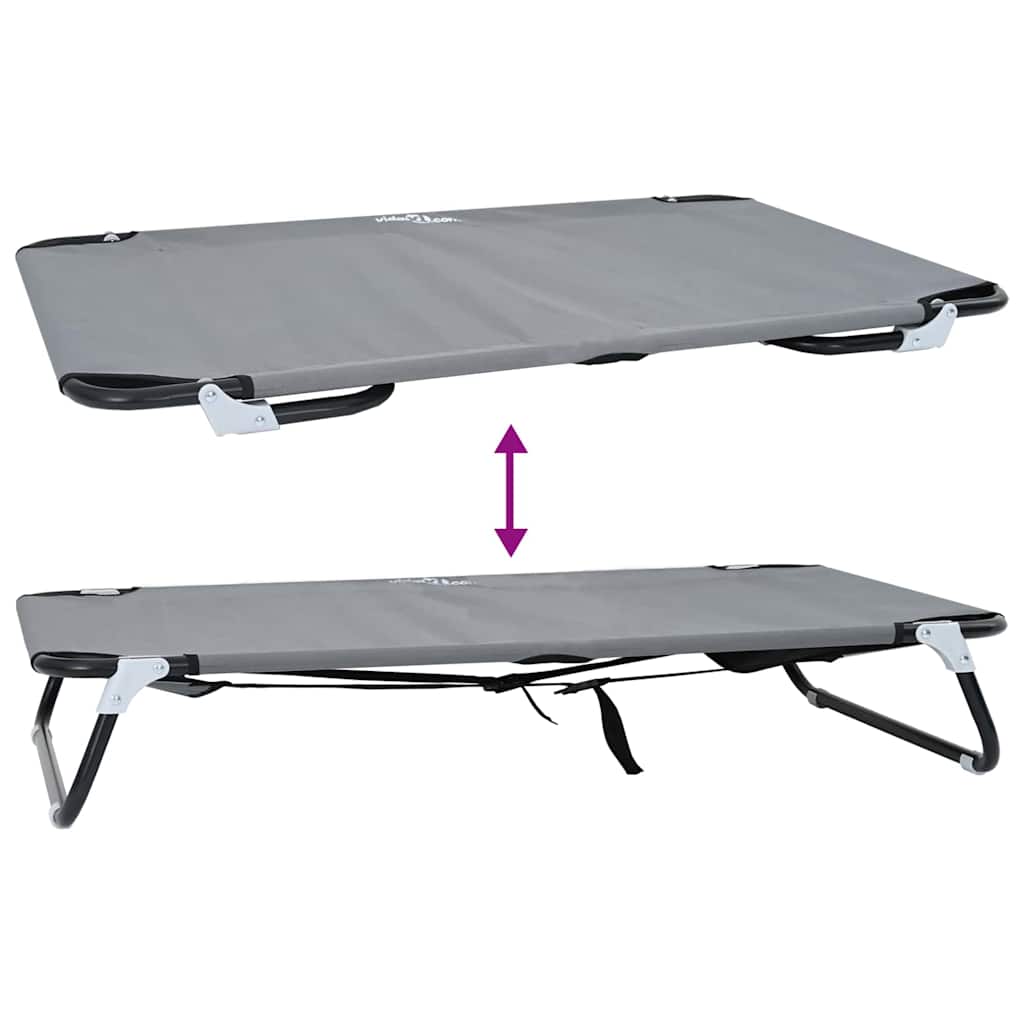 Dog Bed Folding Manual Light Grey Steel