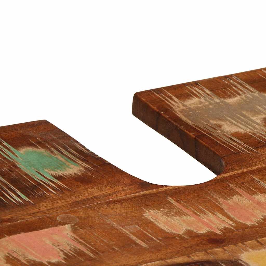 Bathroom Furniture Set Drawer 3 Pcs Solid Reclaim Wood Multicolour and black Sol