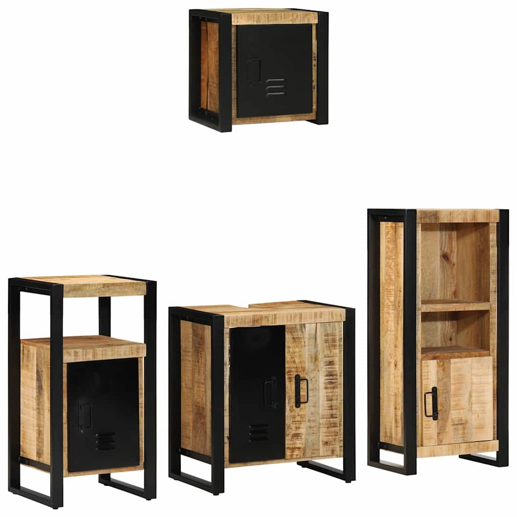 Bathroom Furniture Set With Drawer 4 Pcs Solid Reclaim Wood
