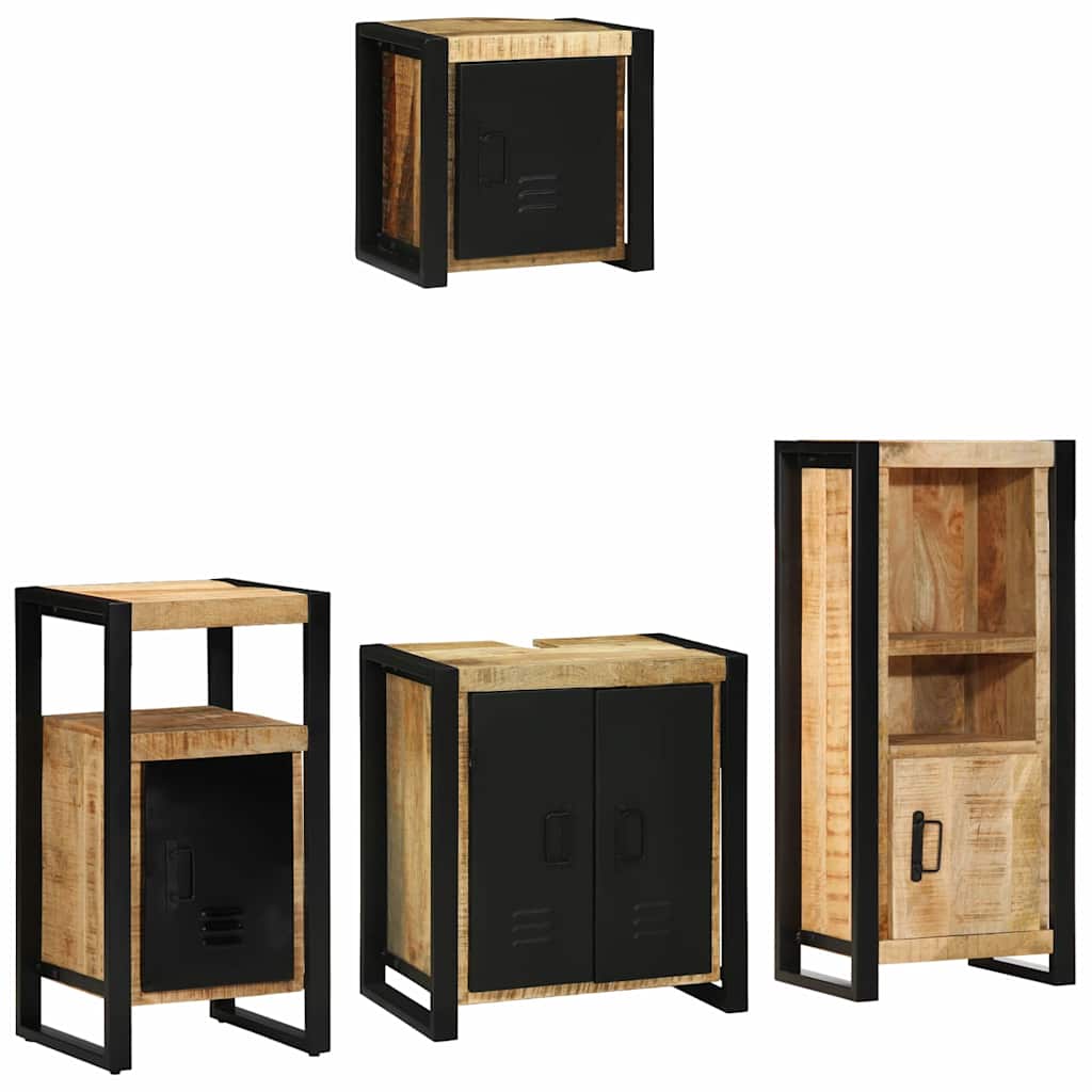 Bathroom Furniture Set With Drawer 4 Pcs Solid Reclaim Wood