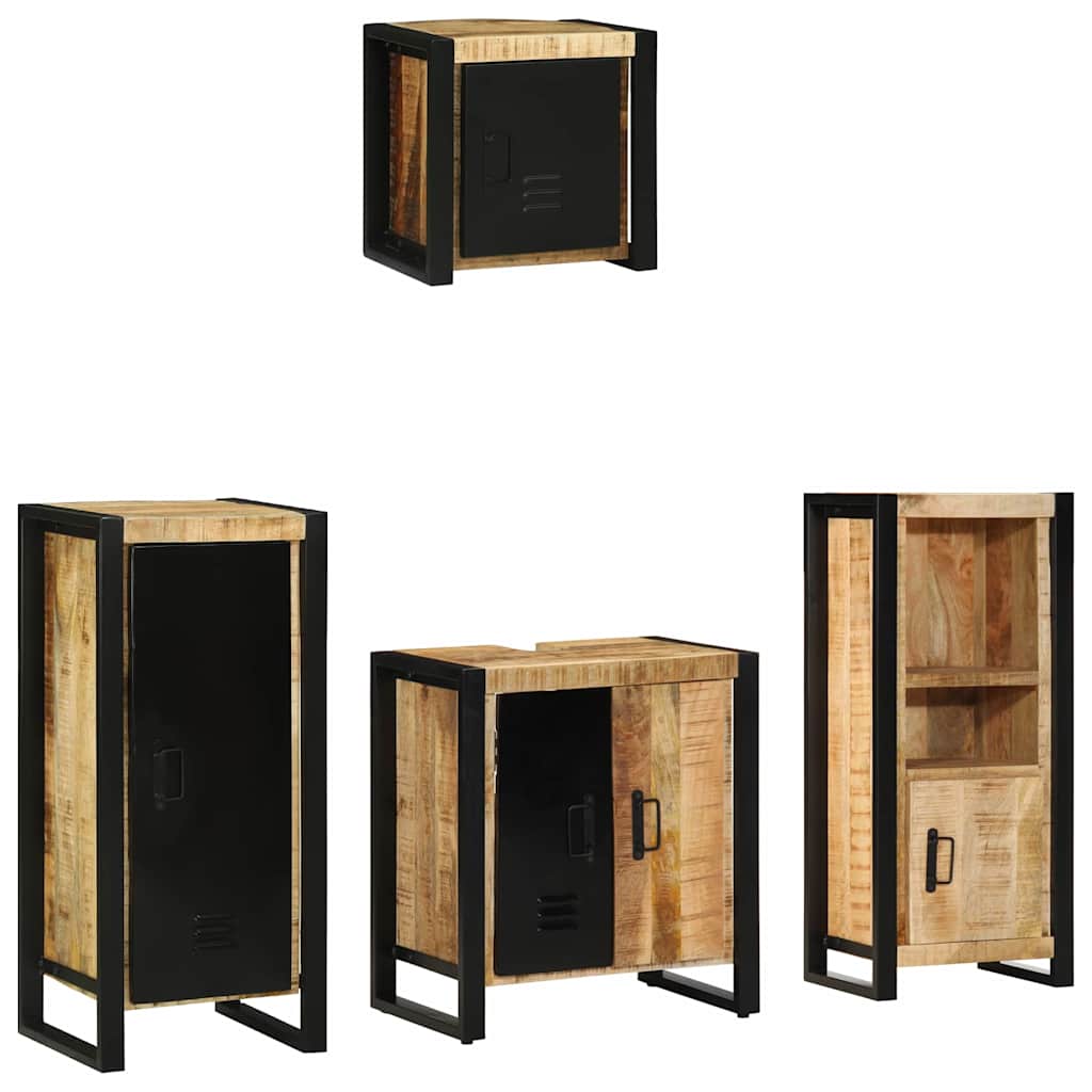 Bathroom Furniture Set With Drawer 4 Pcs Solid Reclaim Wood