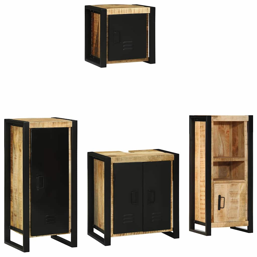 Bathroom Furniture Set With Drawer 4 Pcs Solid Reclaim Wood