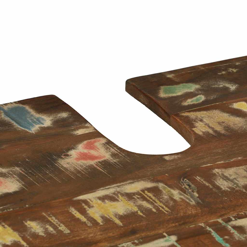 Bathroom Furniture Set Drawer 4 Pcs Solid Reclaim Wood Multicolour and black Rec