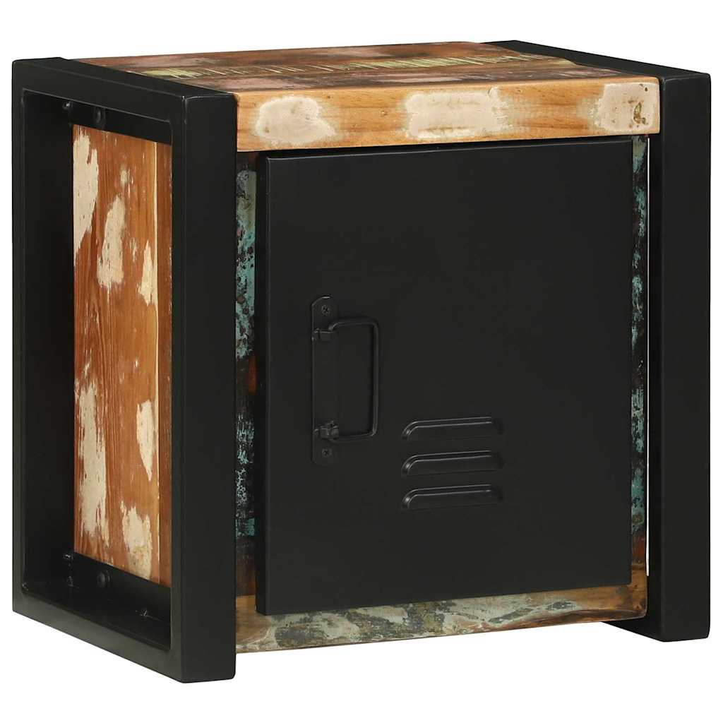 Bathroom Furniture Set Drawer 4 Pcs Solid Reclaim Wood Multicolour and black Rec