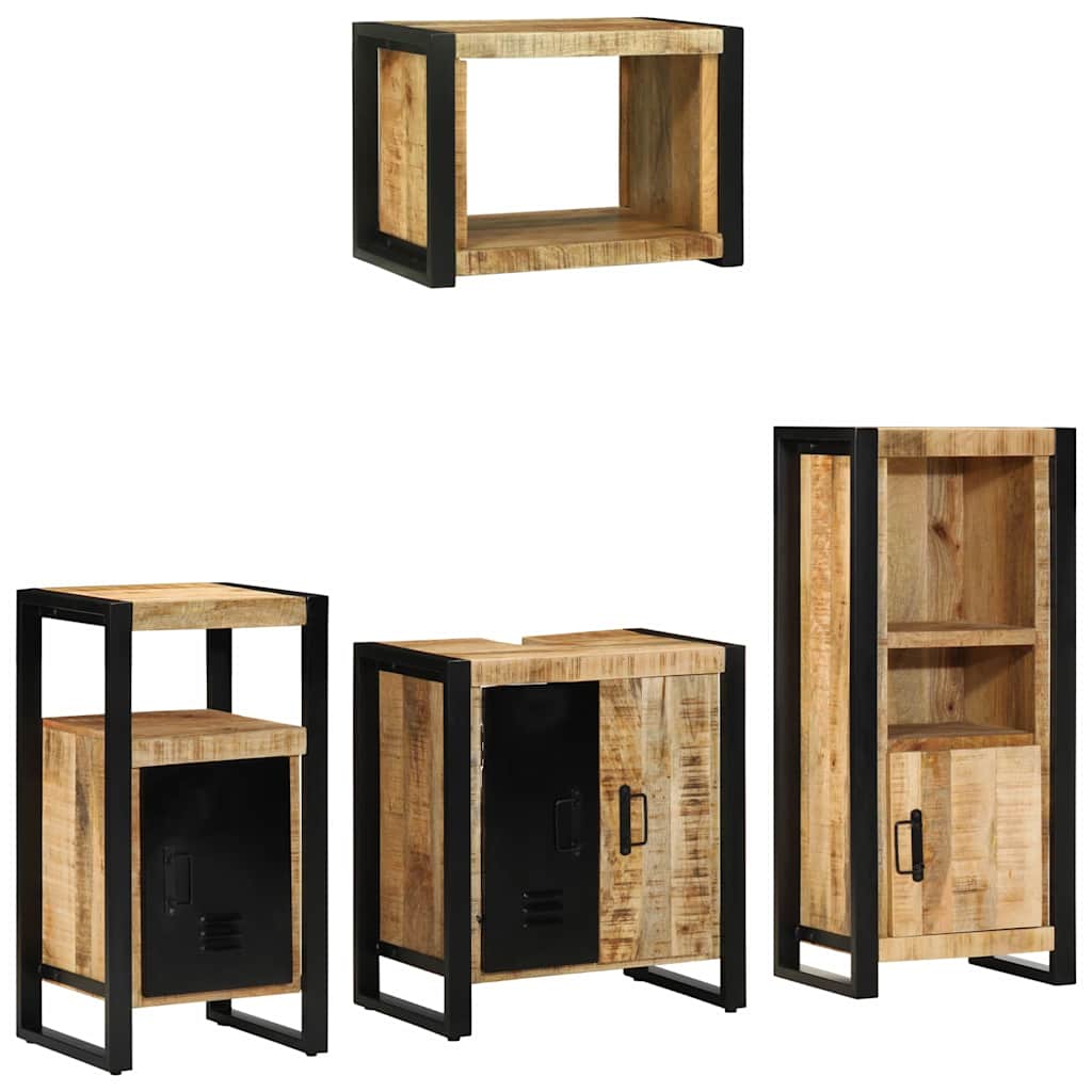 Bathroom Furniture Set With Drawer 4 Pcs Solid Reclaim Wood