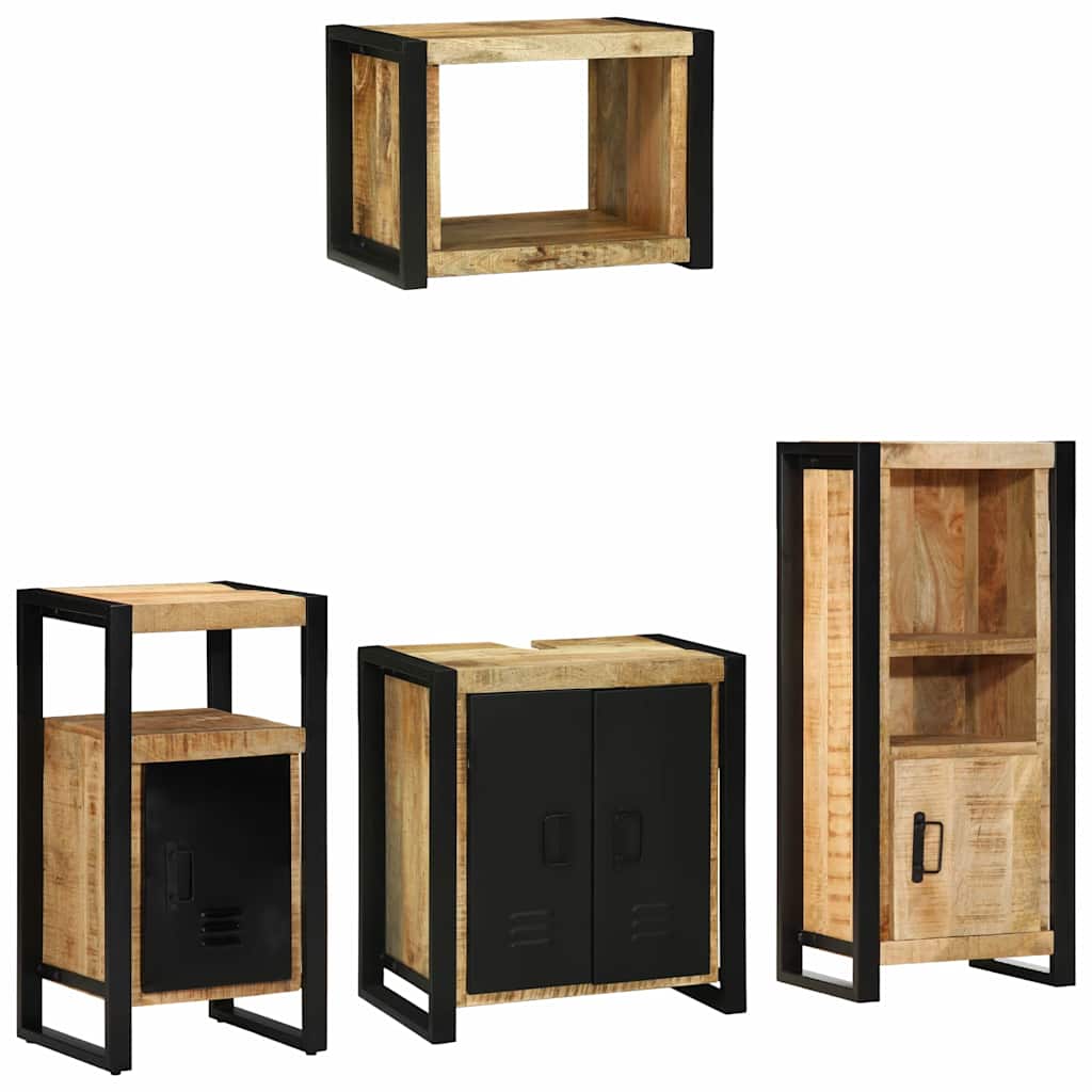 Bathroom Furniture Set With Drawer 4 Pcs Solid Reclaim Wood