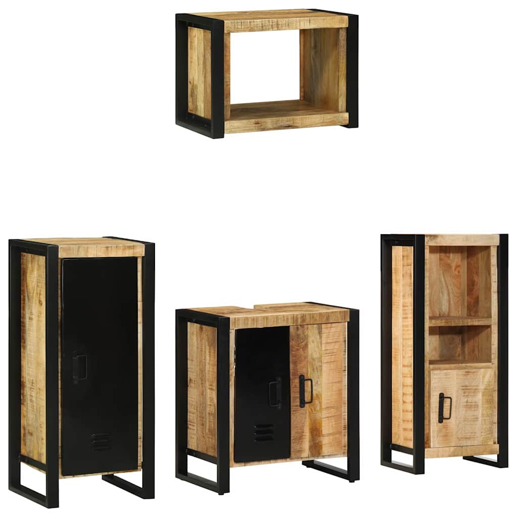 Bathroom Furniture Set With Drawer 4 Pcs Solid Reclaim Wood