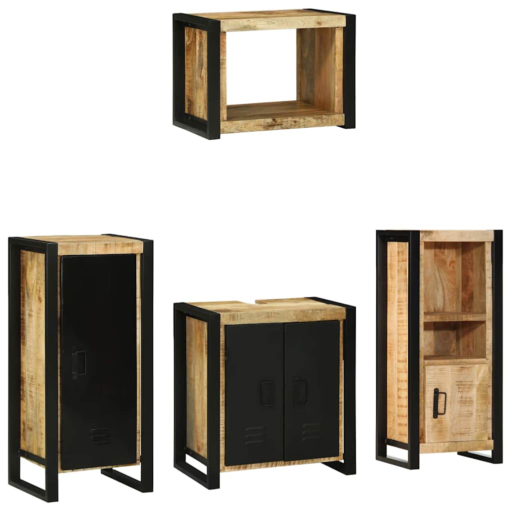 Bathroom Furniture Set With Drawer 4 Pcs Solid Reclaim Wood