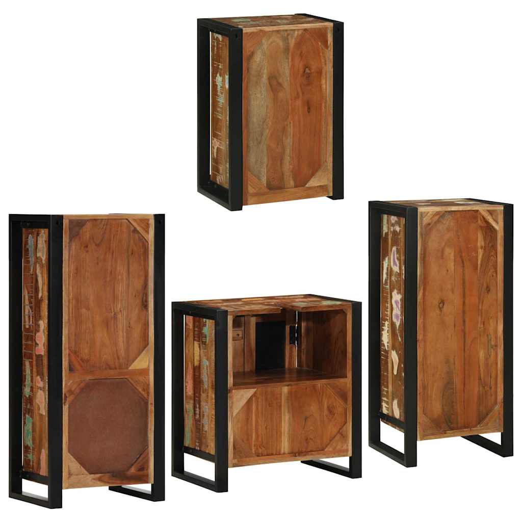 Bathroom Furniture Set 4 Pcs Multicolour Solid reclaimed wood 55 cm