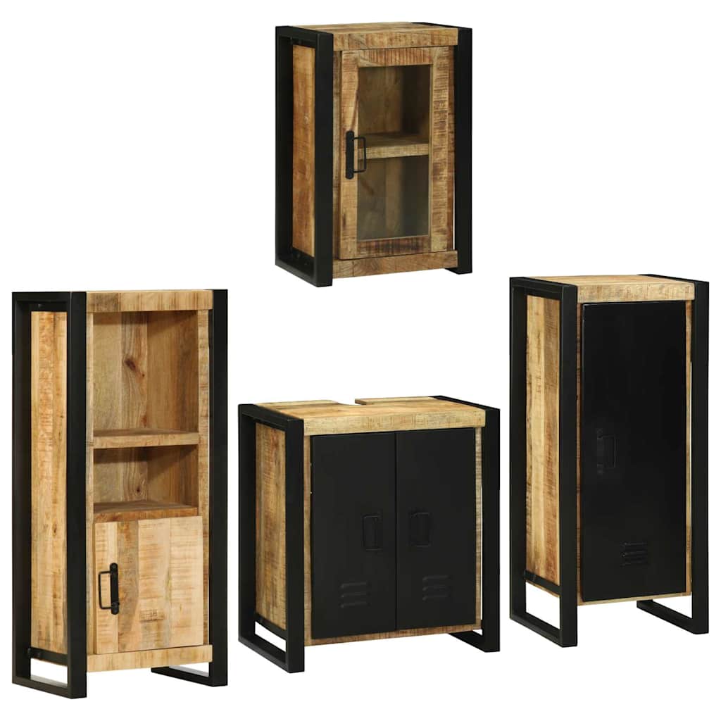 Bathroom Furniture Set 4 Pcs Multicolour Solid