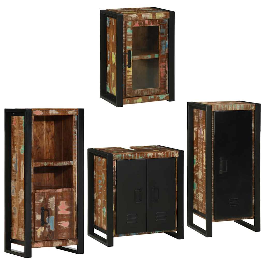 Bathroom Furniture Set 4 Pcs Multicolour Solid