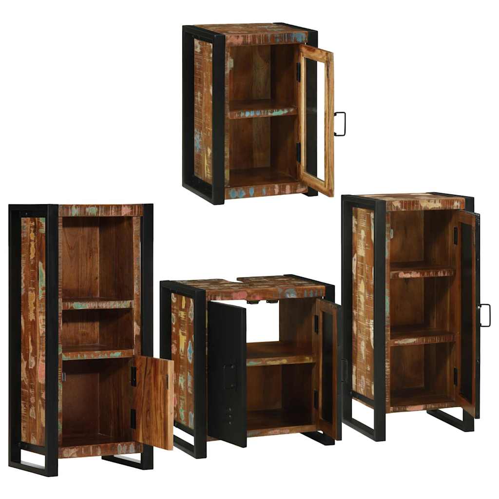 Bathroom Furniture Set 4 Pcs Multicolour Solid