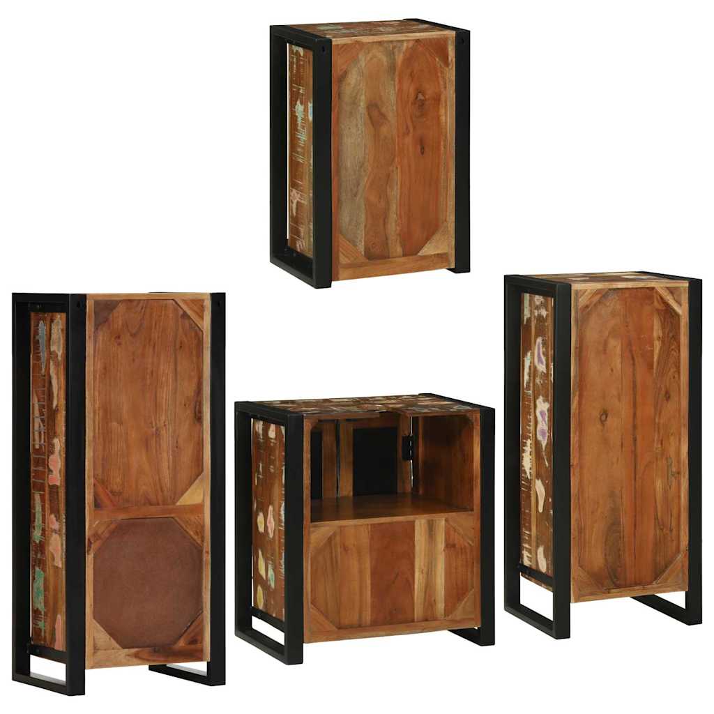 Bathroom Furniture Set 4 Pcs Multicolour Solid