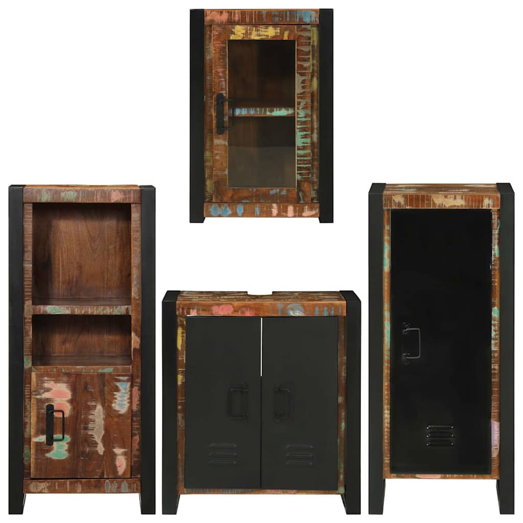 Bathroom Furniture Set 4 Pcs Multicolour Solid