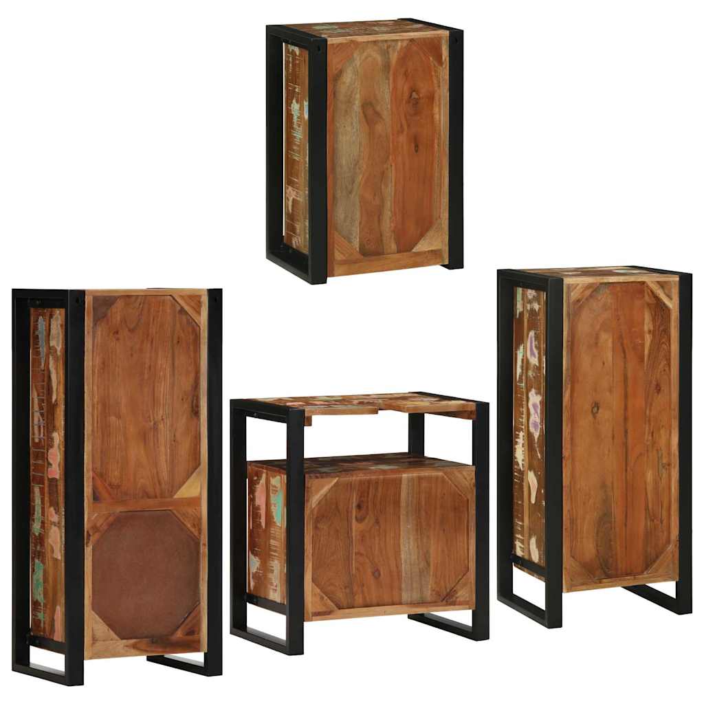 Bathroom Furniture Set 4 Pcs Multicolour Solid