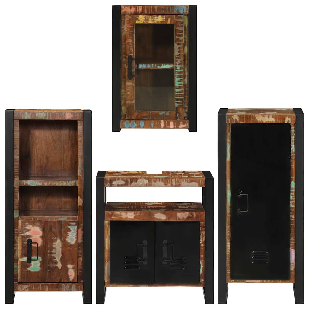 Bathroom Furniture Set 4 Pcs Multicolour Solid
