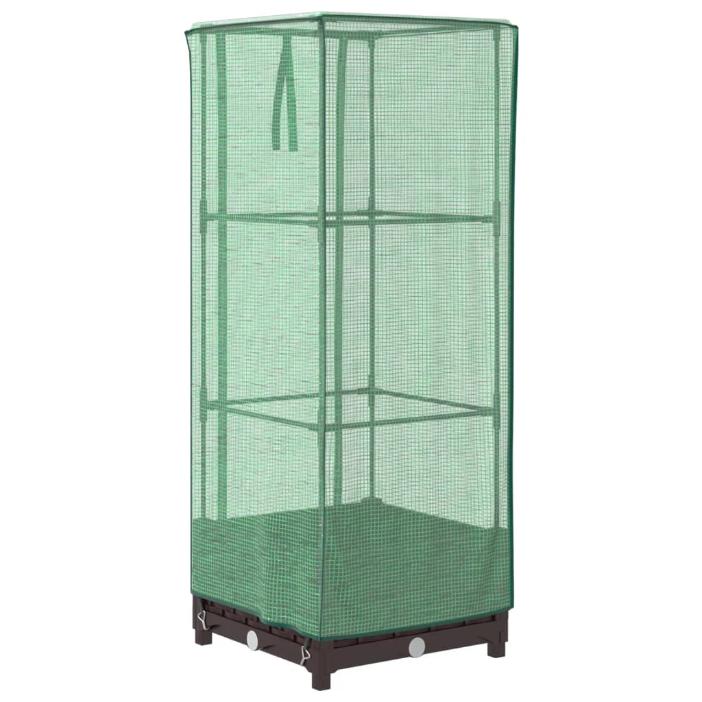 Planter Raised Garden Bed Greenhouse Cover Rattan Effect Light Grey White Black