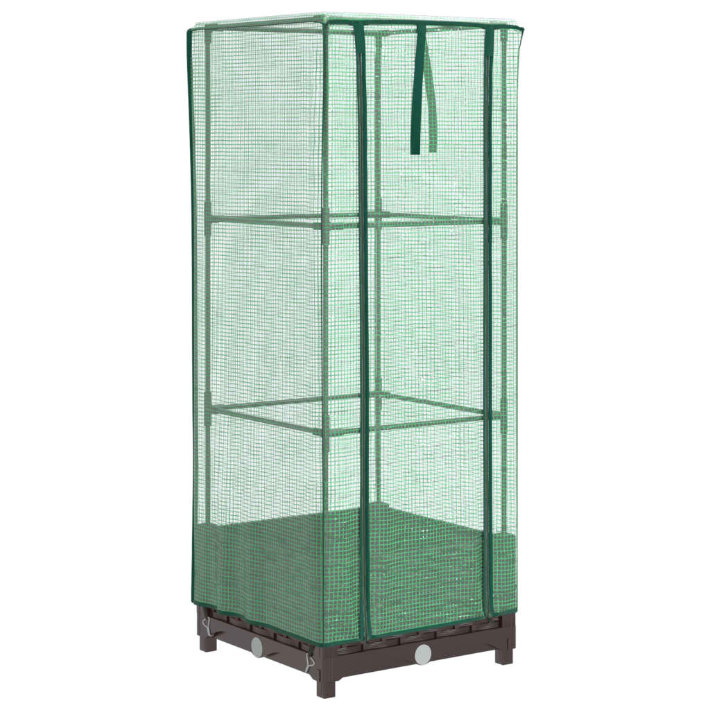 Planter Raised Garden Bed Greenhouse Cover Rattan Effect Light Grey White Black