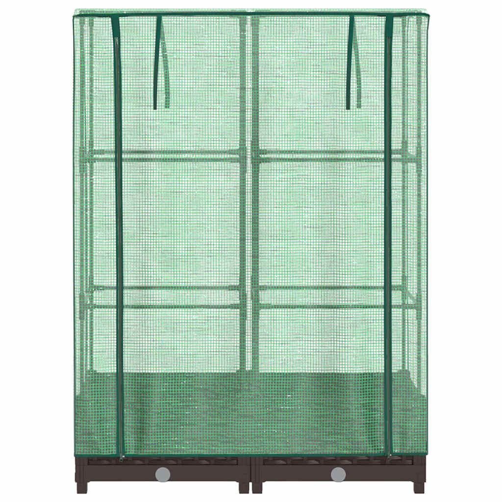 Planter Raised Garden Bed Greenhouse Cover Rattan Effect Light Grey White Black