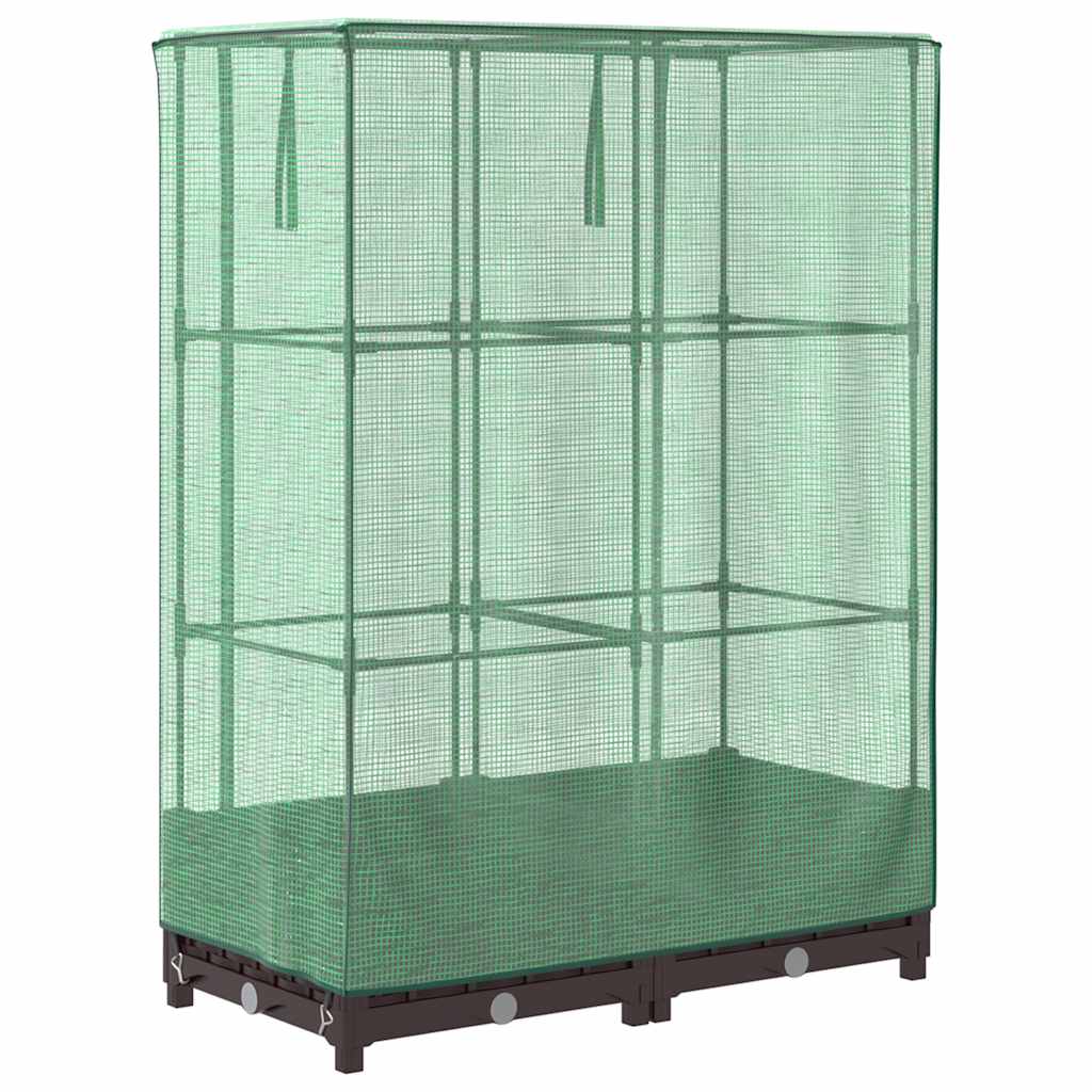 Planter Raised Garden Bed Greenhouse Cover Rattan Effect Light Grey White Black