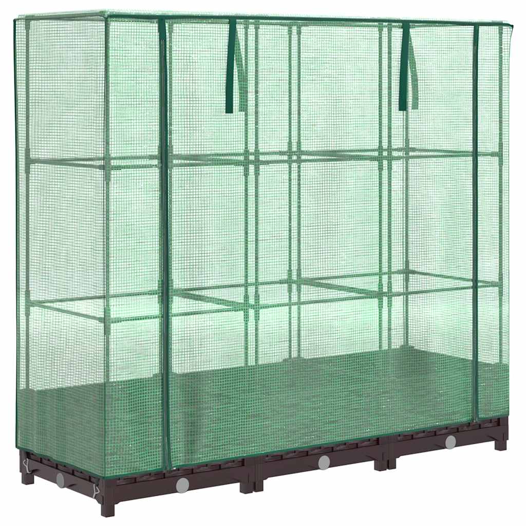 Planter Raised Garden Bed Greenhouse Cover Rattan Effect Light Grey White Black