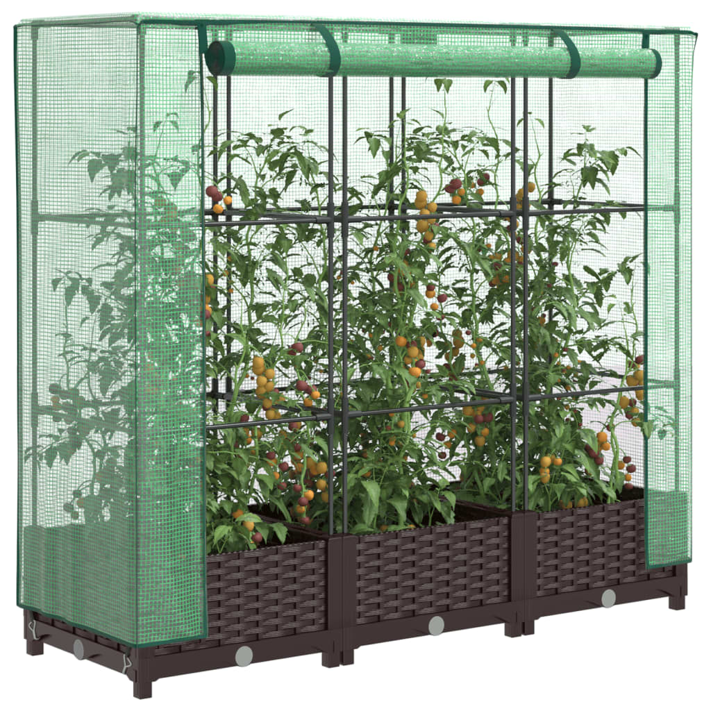 Raised Bed With Greenhouse Cover Rattan Look
