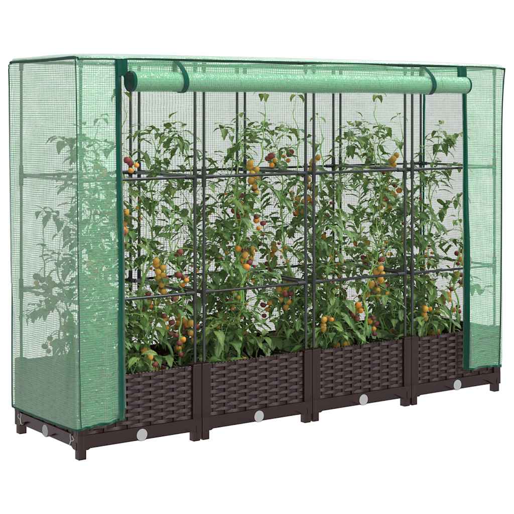 Raised Bed With Greenhouse Cover Rattan Look