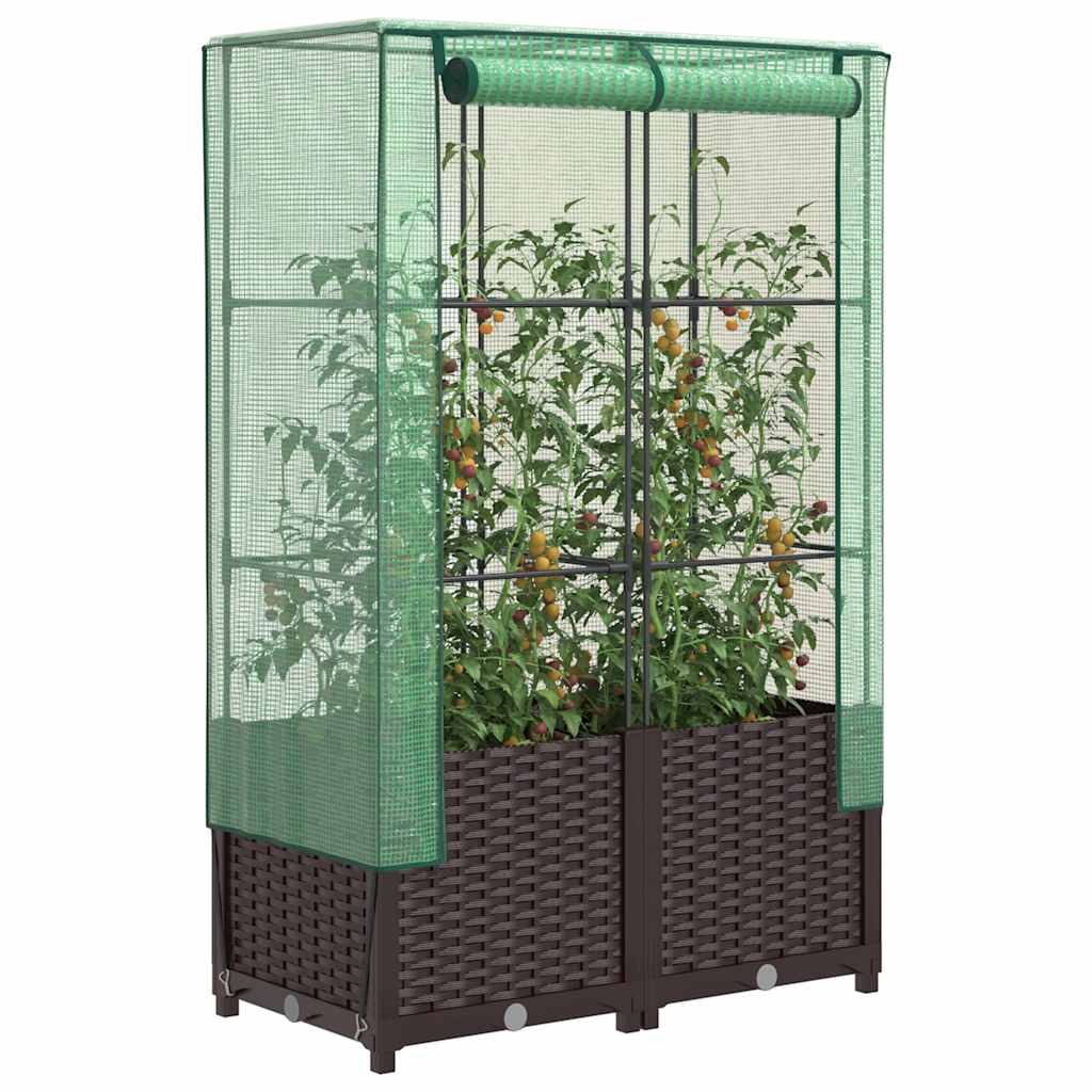 Raised Bed With Greenhouse Cover Rattan Look