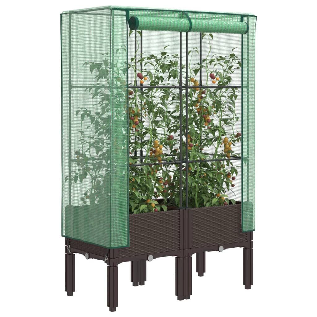 Raised Bed With Greenhouse Cover Rattan Look