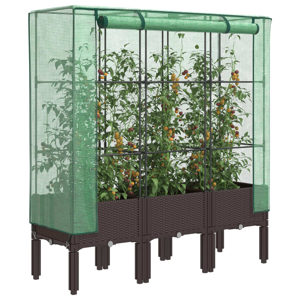 Raised Bed With Greenhouse Cover Rattan Look