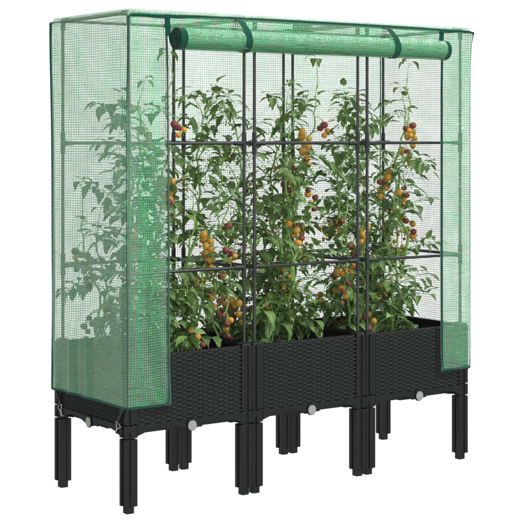 Raised Bed With Greenhouse Cover Rattan Look