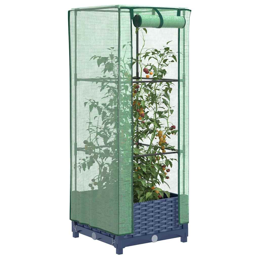 Raised Bed With Greenhouse Cover Rattan Look