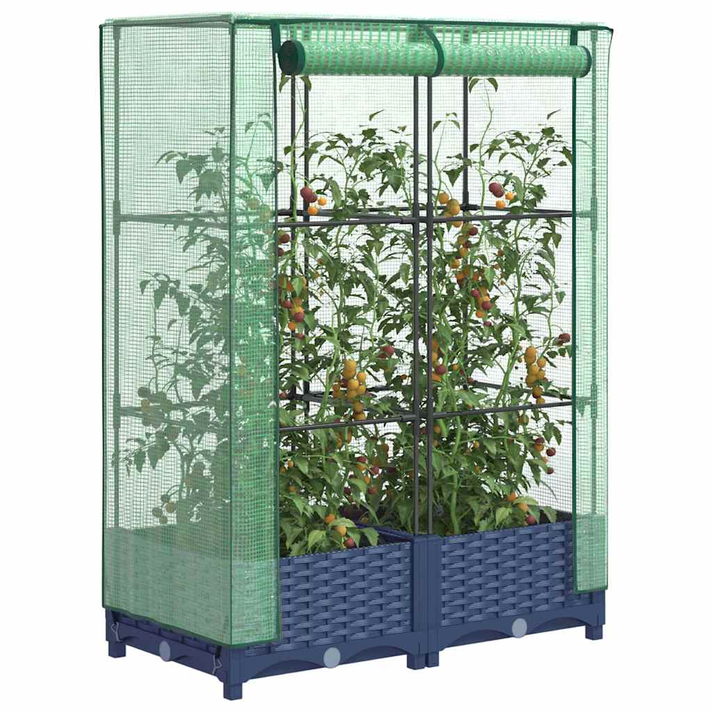 Raised Bed With Greenhouse Cover Rattan Look